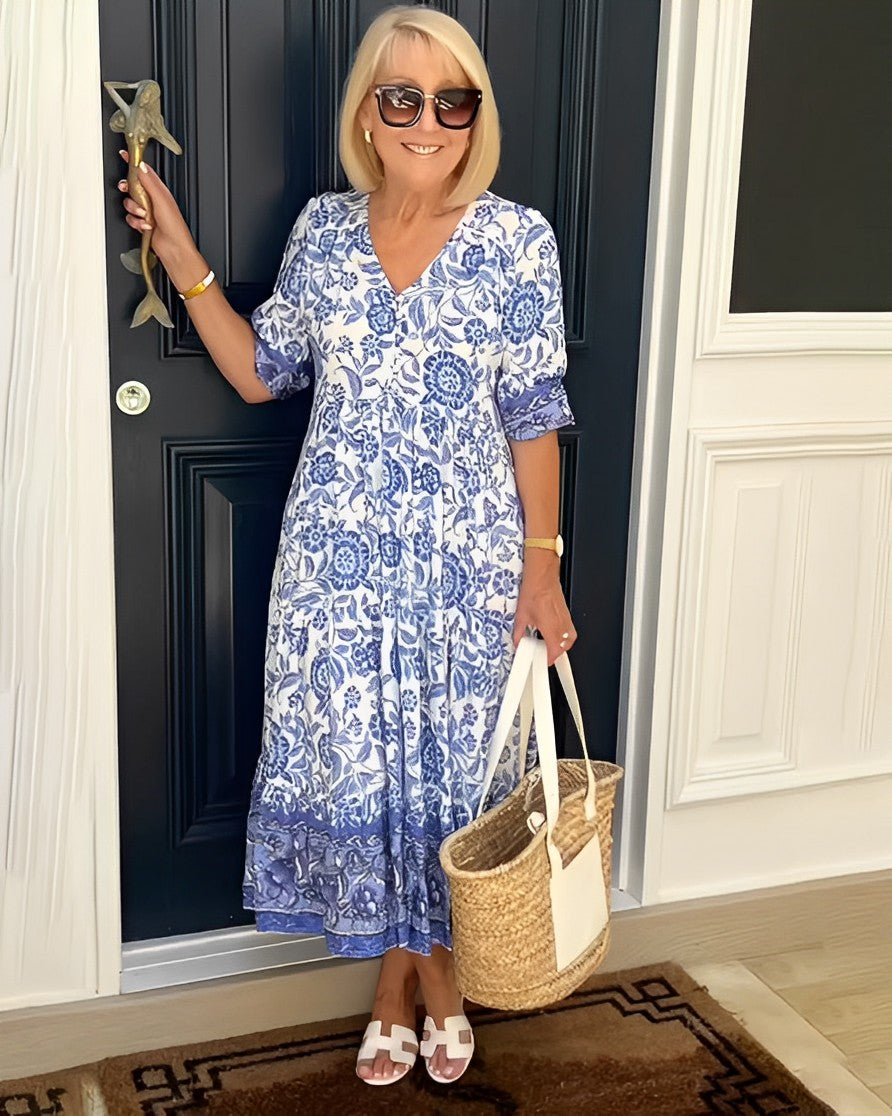 Madison – Floral Dress with V-Neck