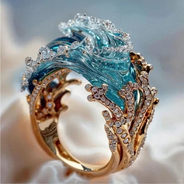 Azure Blue Promise Ring | White Gold
