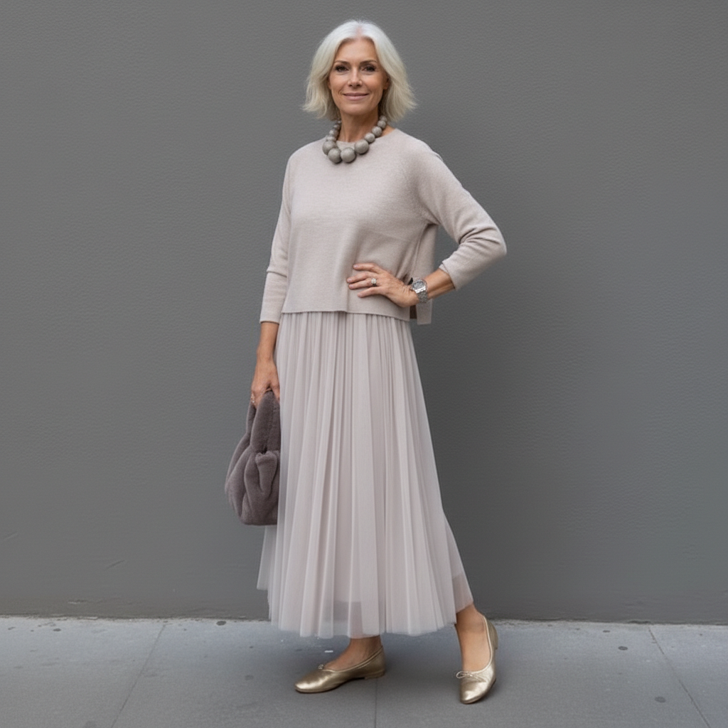 Emmie™ Elegant Two-Piece Set | Effortlessly Knitted Midi Dress Set