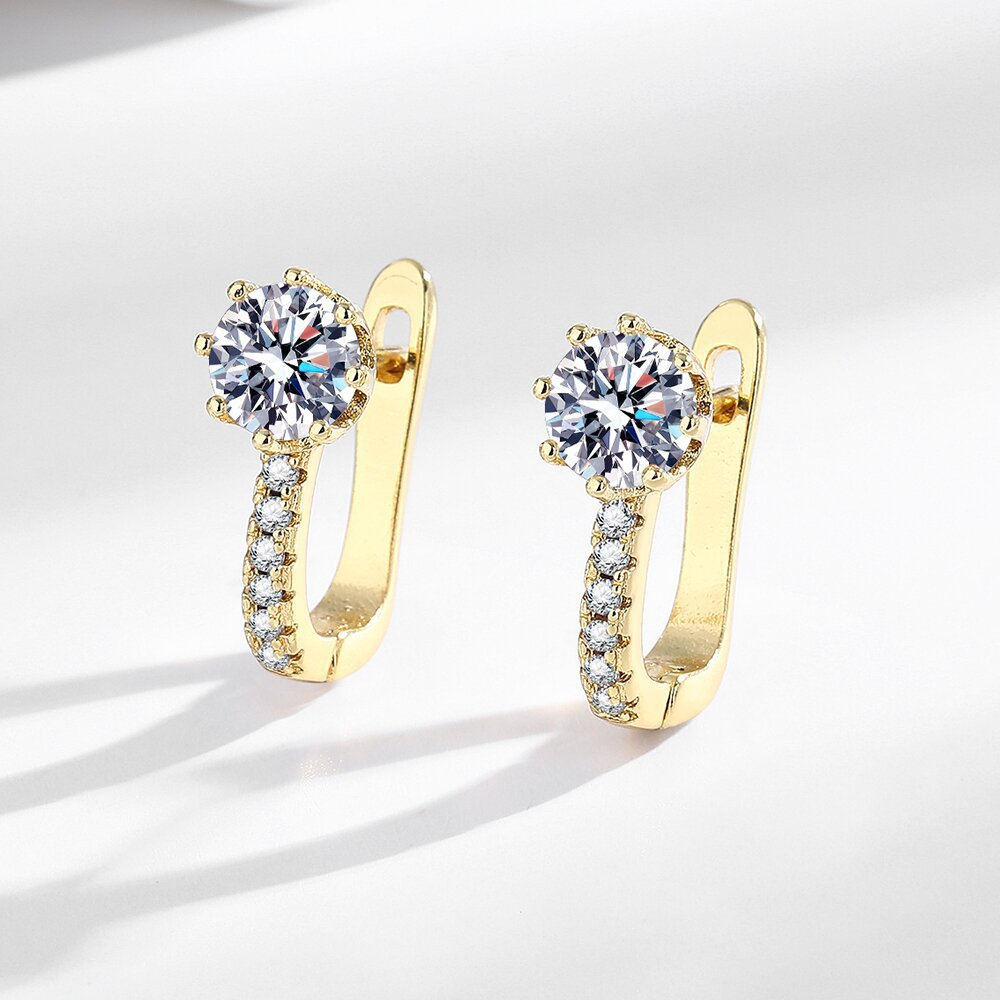 Moissanite Huggie Earrings
