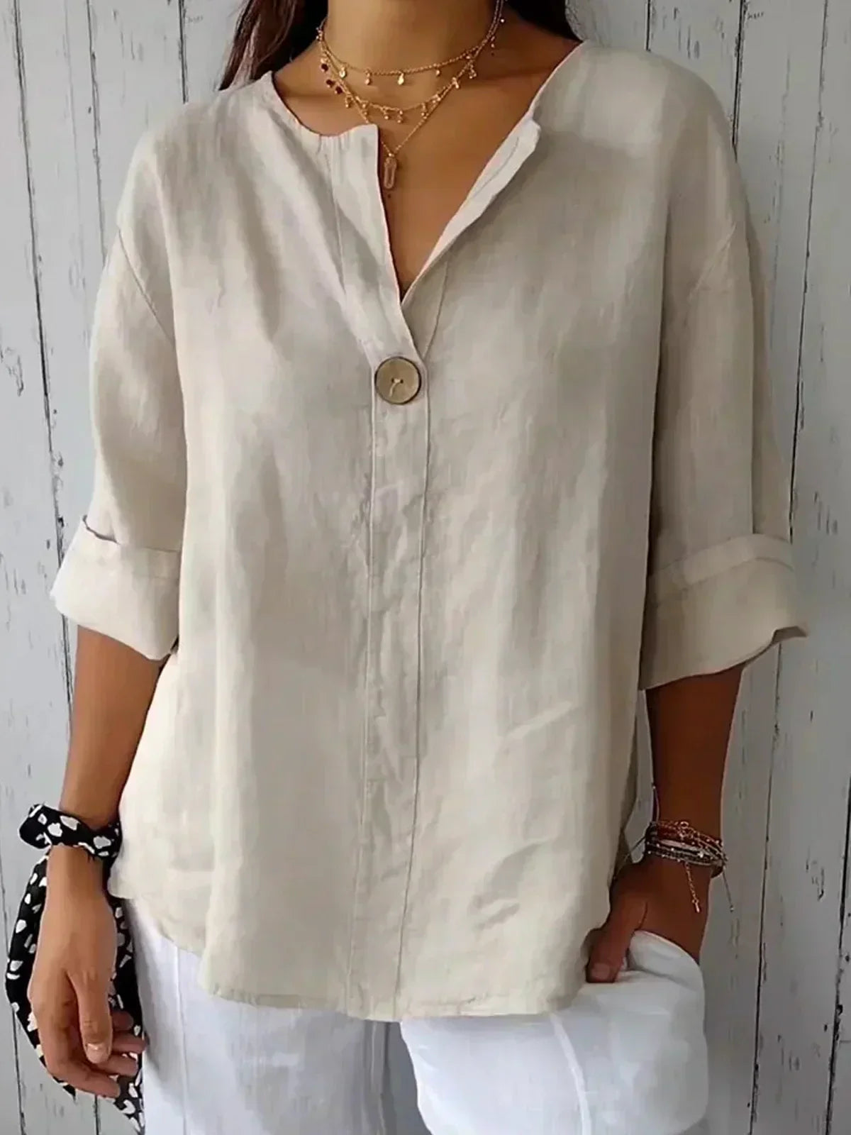 Luna™ Casual V-Neck Blouse