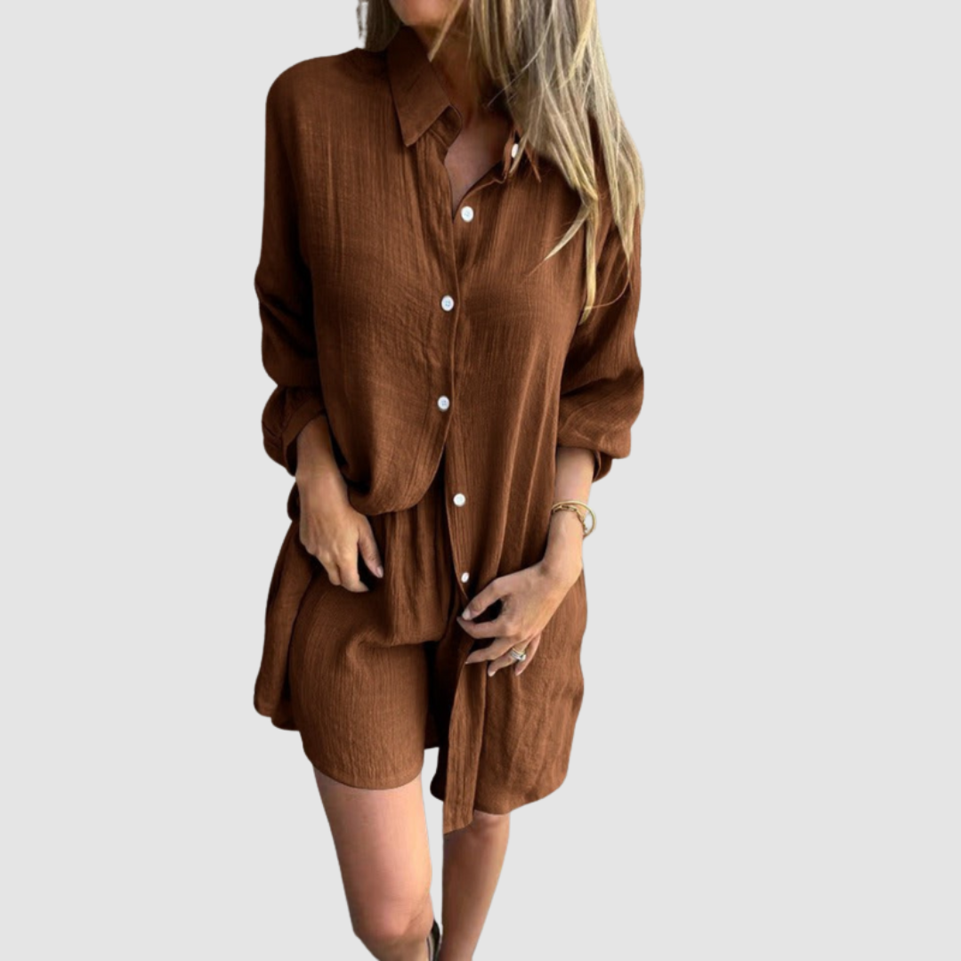 Gennie™ Stylish Two-Piece Set | Cropped Blazer and Trousers Skirt