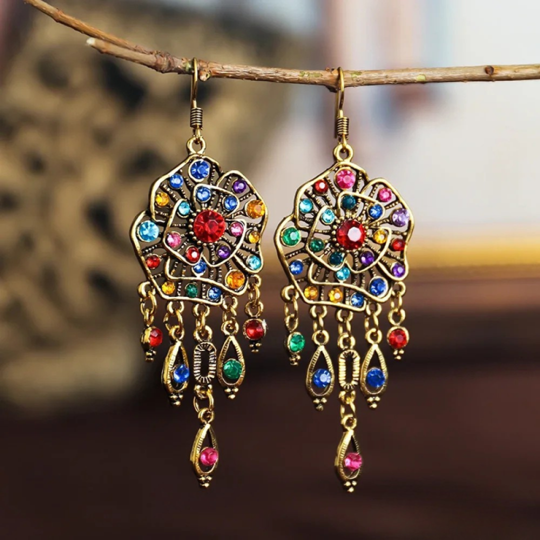 Vintage Mandala Earrings Multicoloured