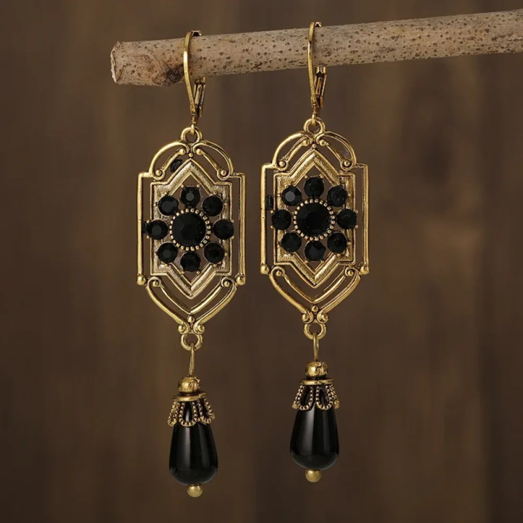 Elegant Hanging Earrings with Crystals