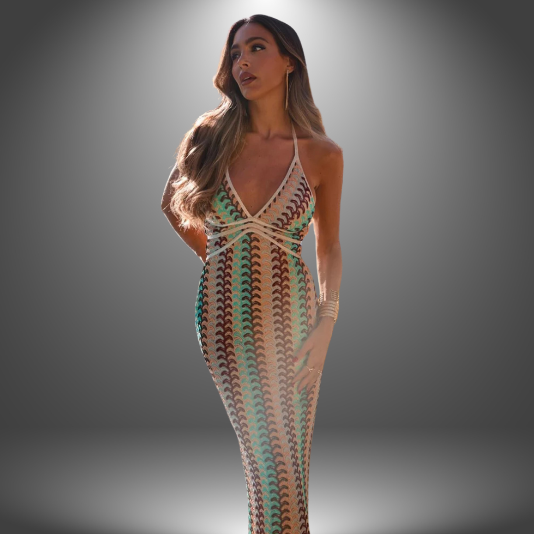 Giulia | Handmade Long Dress with V-Neck