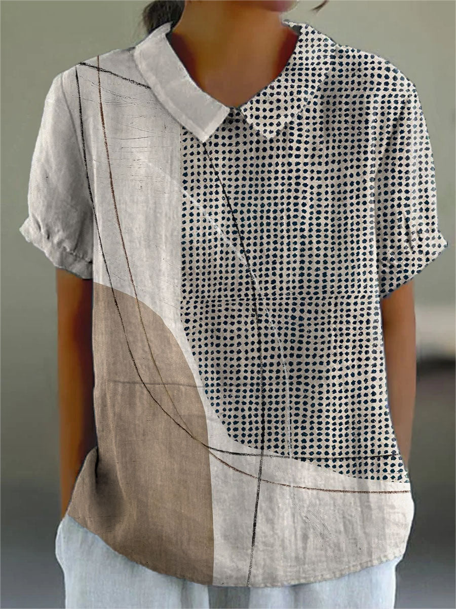 Lana | Abstract Dot and Line Print Shirt