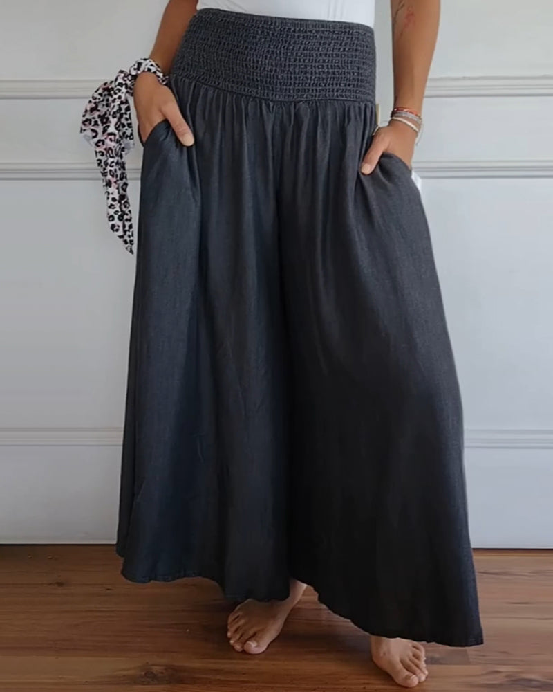 Jasper | Flowing Smocked Waist Trousers