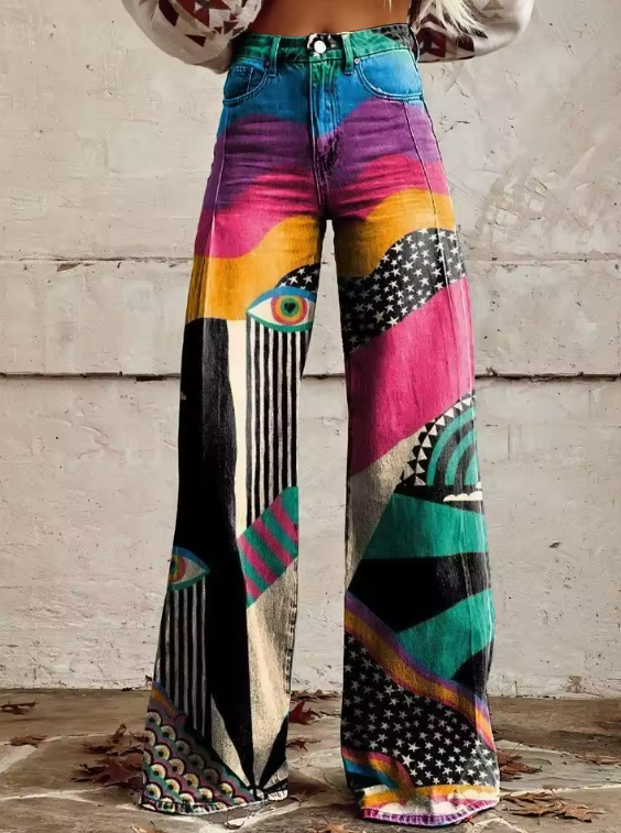Talia - Flared Trousers Boho Chic