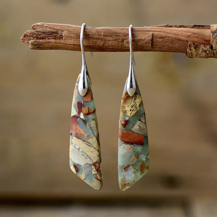 Antique Stone Earrings | Gold