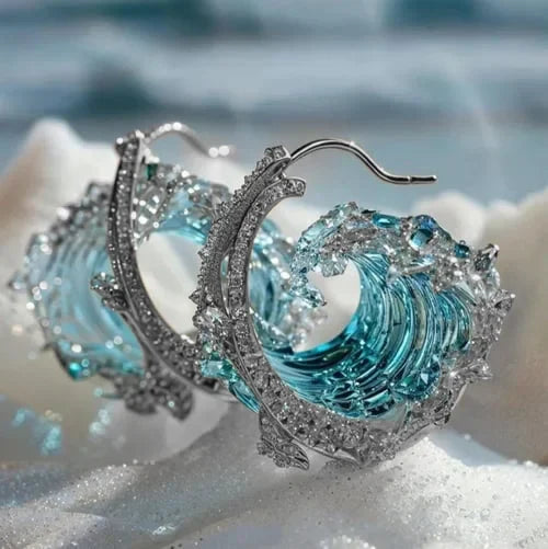 Azure Blue Earrings | Gold