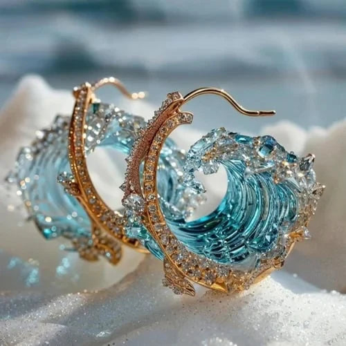 Azure Blue Earrings | White Gold