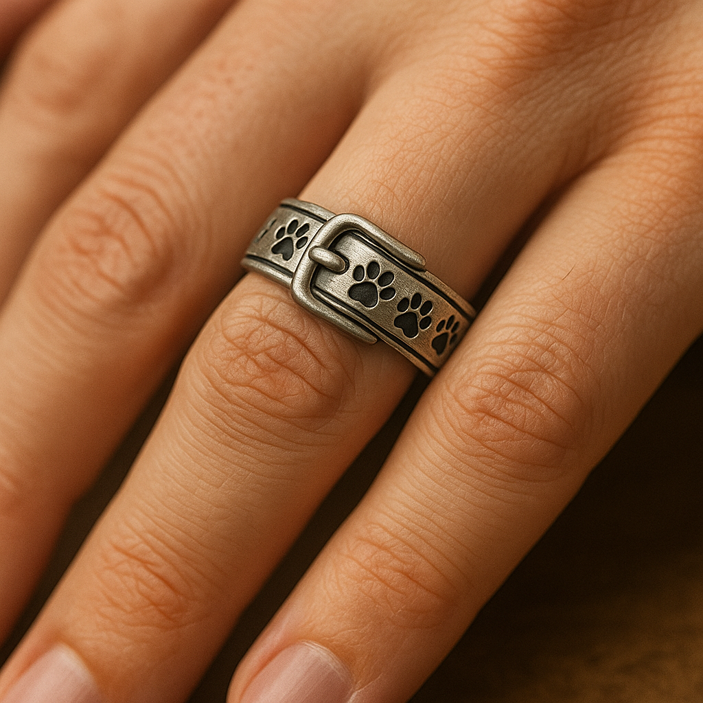 A Sweet and Elegant Collar Ring with Dog Motif