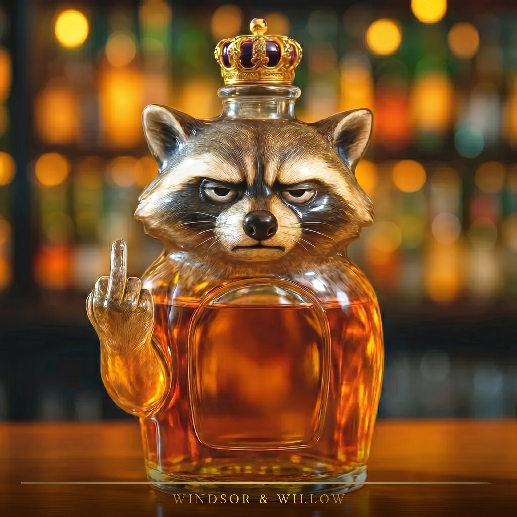 Rebel Raccoon Edition - Whisky Decanter