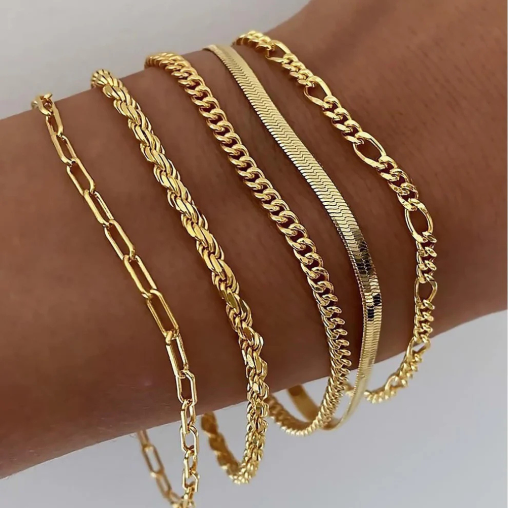 Ellis gold bracelet set