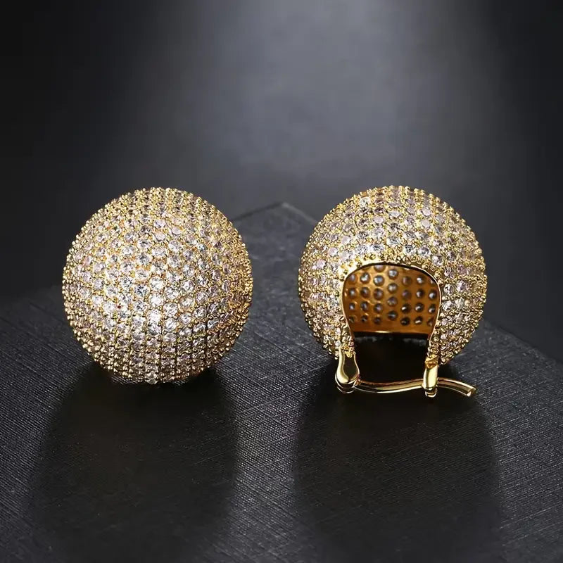 Shiny hoop earrings | Gold