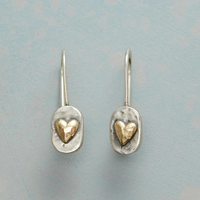 Golden heart-shaped earrings | Gold
