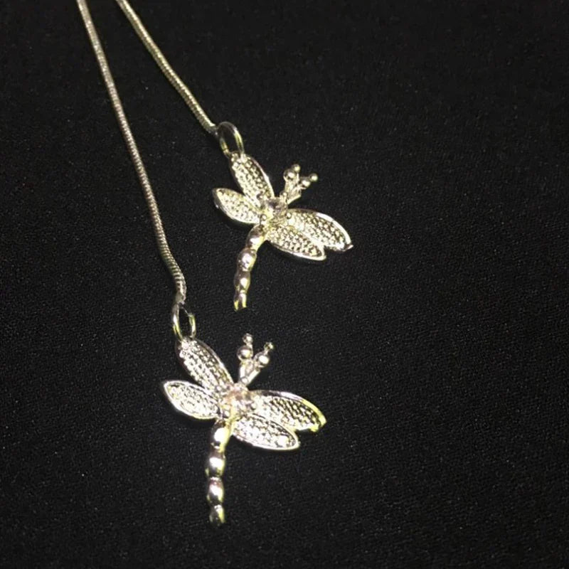 Necklace with Dragonfly Pendant in Sterling Silver