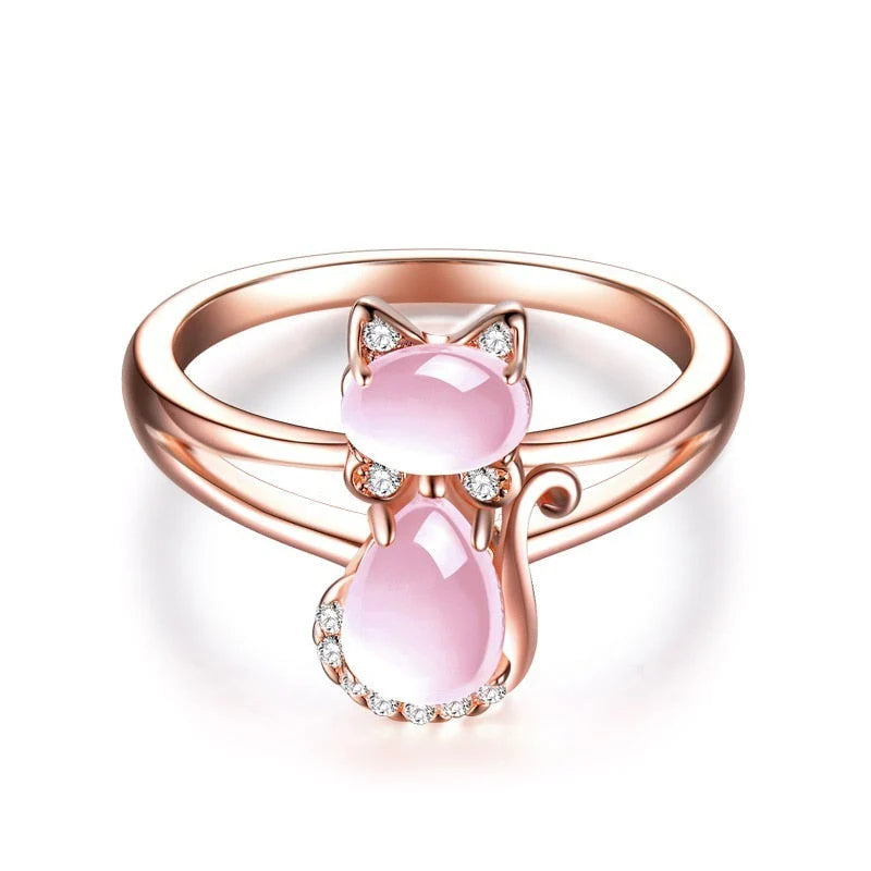 Cat ring in rose gold | Rose gold