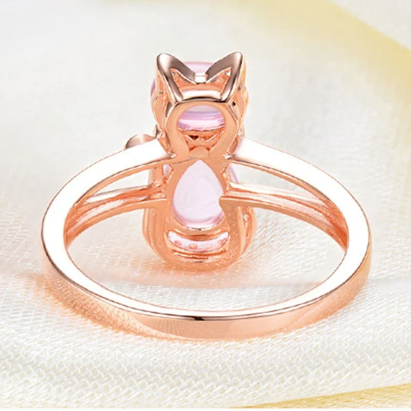 Cat ring in rose gold | Rose gold