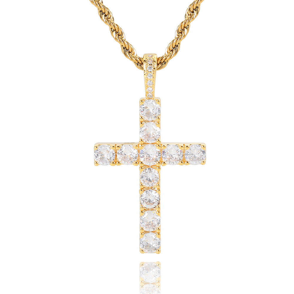 Cross-shaped necklace | Gold