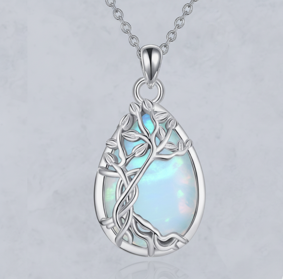 Moonlit glacier pendant necklace | White gold