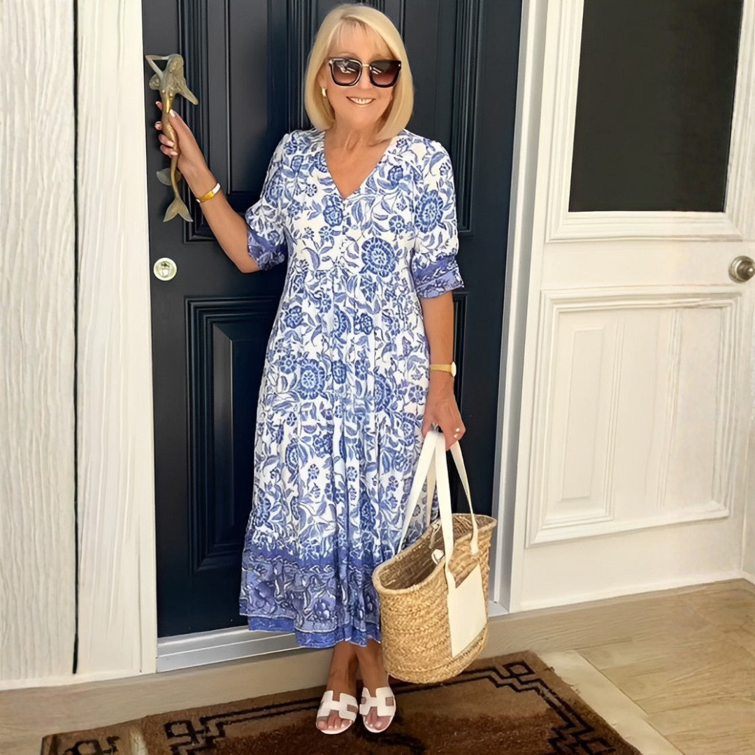 Madison – Floral Dress with V-Neck