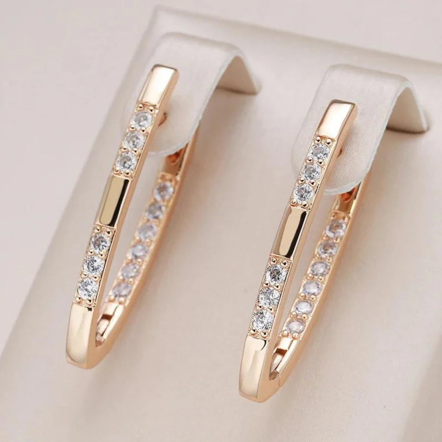 Beautiful earrings with zirconia | Gold