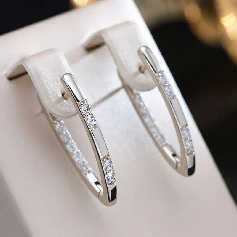 Beautiful earrings with zirconia | Gold