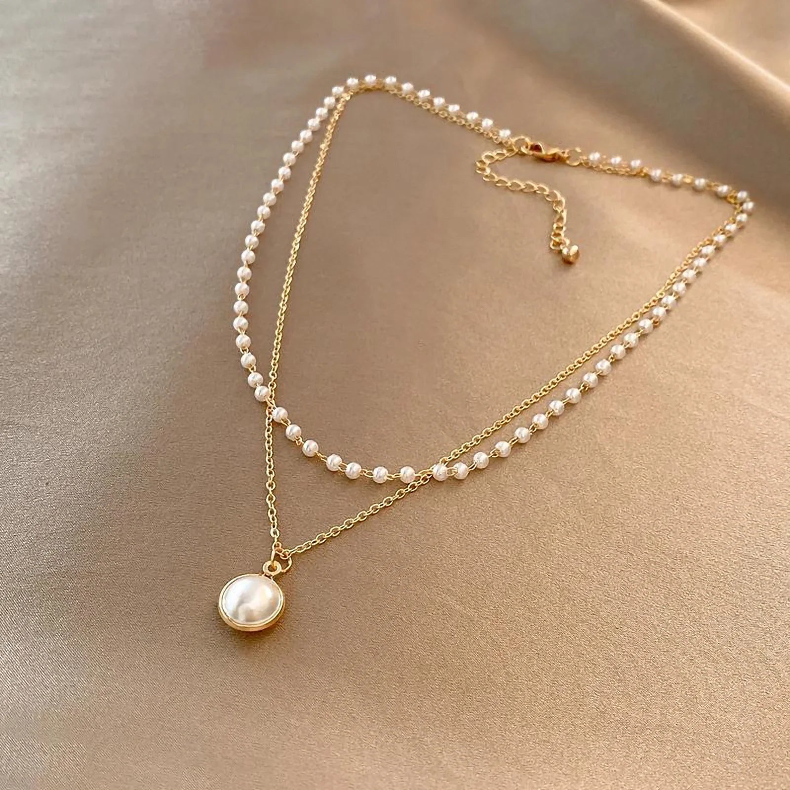 Beautiful Pearl Necklace | Gold
