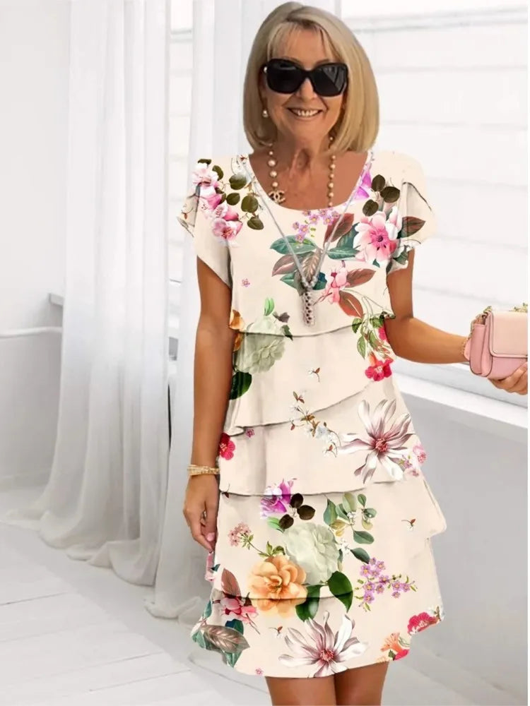 Helena | Elegant Comfort Ruffle Dress