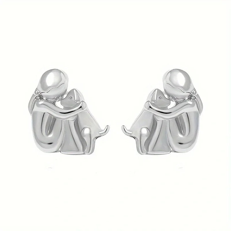 Two-Toned Silver and Gold Hug Earrings
