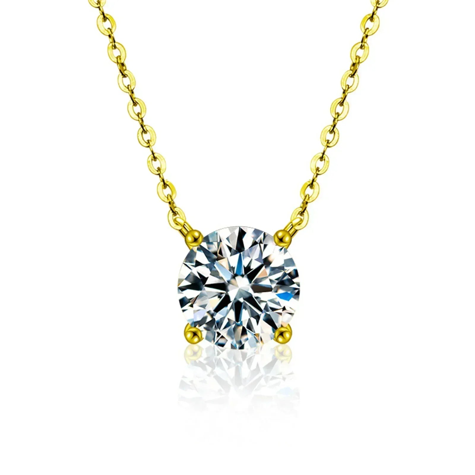 Gold Plated Necklace with Zirconia
