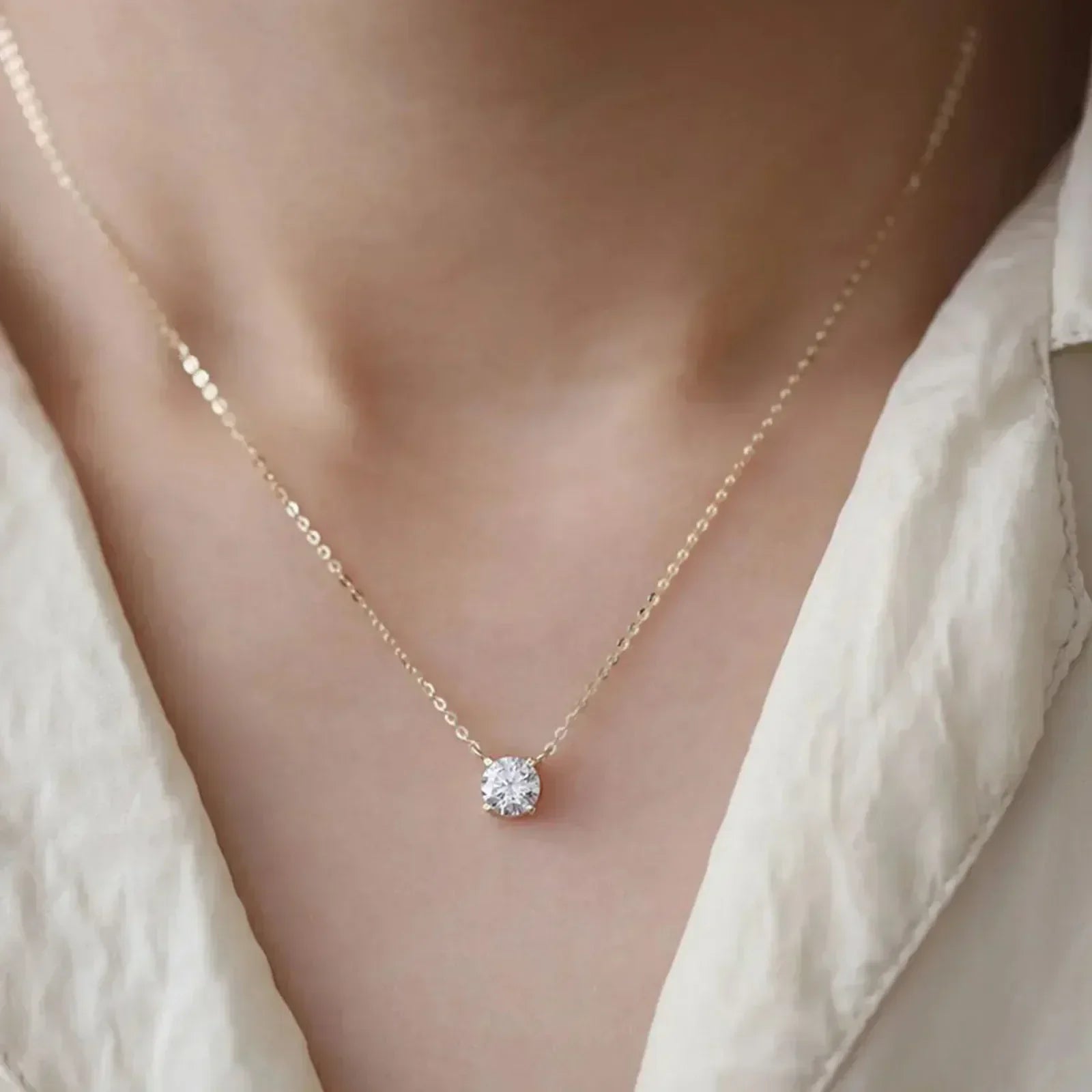 Gold Plated Necklace with Zirconia