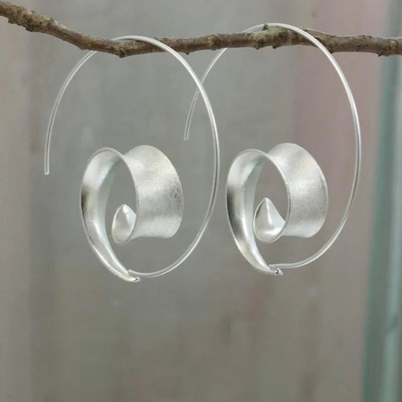 Spiral Earrings | White Gold