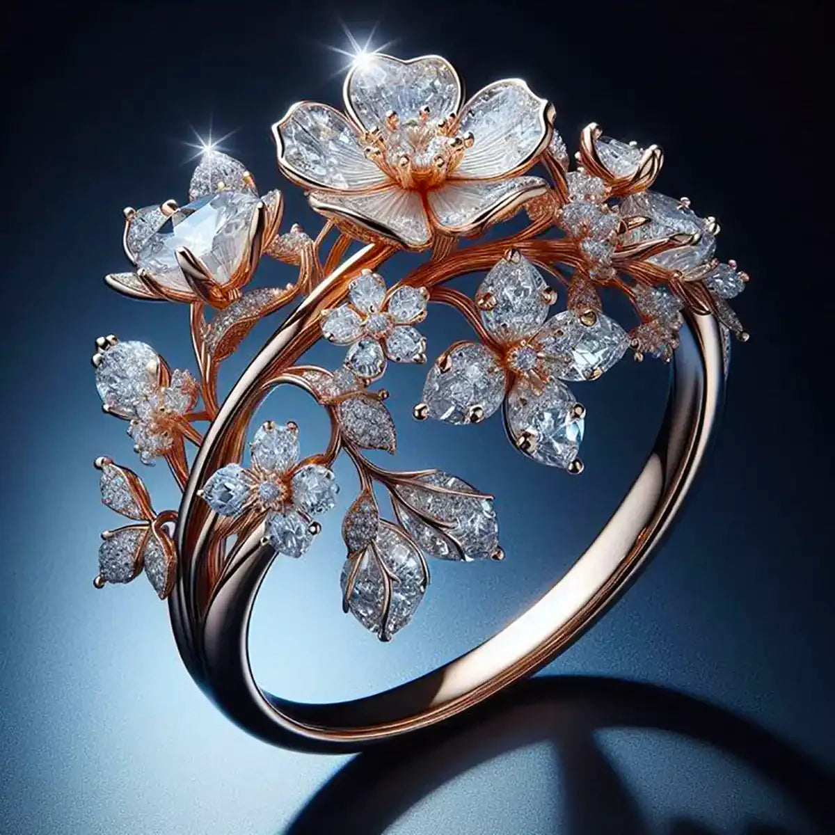 Radiant Flower Ring | Rose Gold