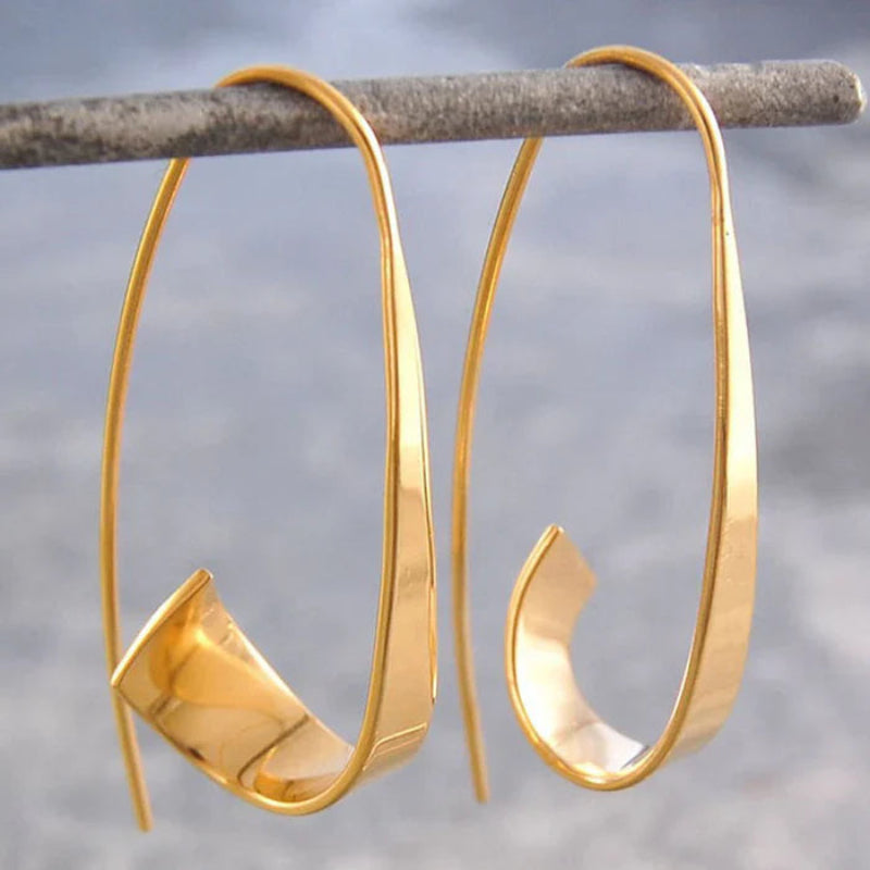 Vintage spiral earrings | White gold
