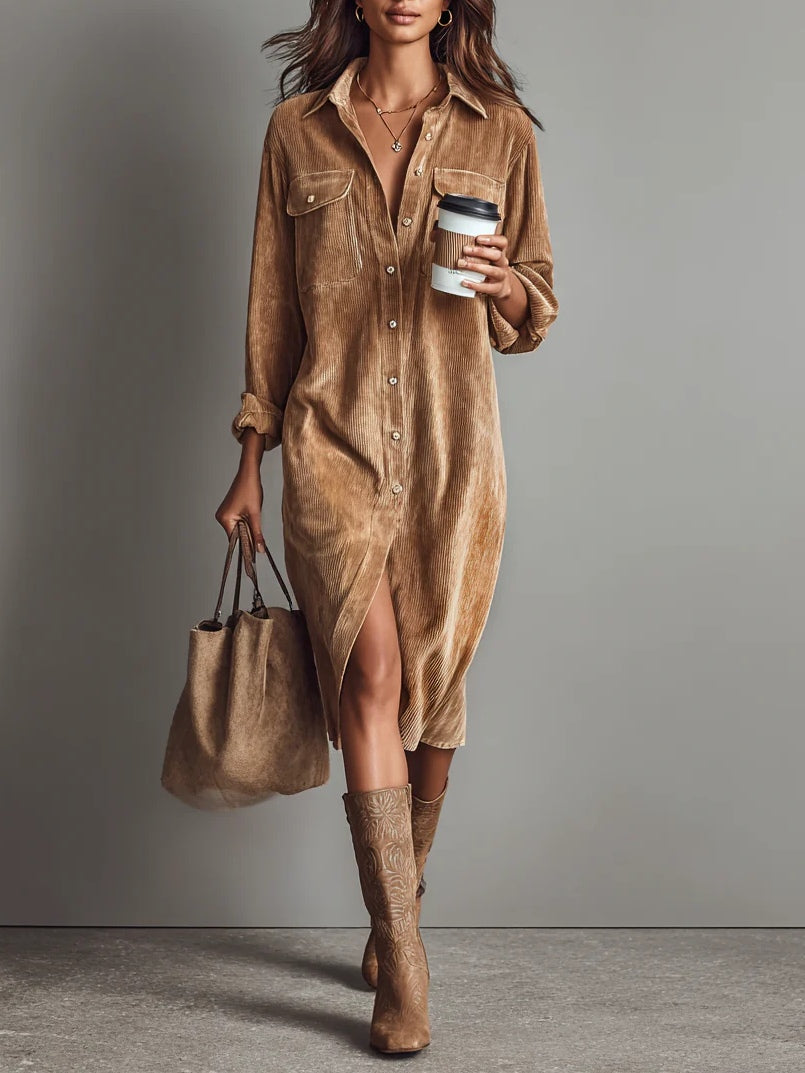 Elise™ Soft Corduroy Dress