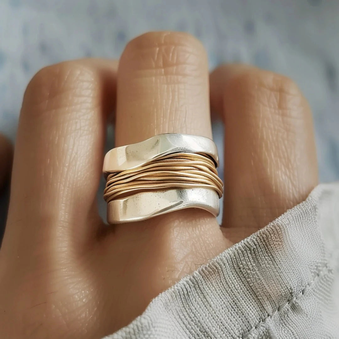 Silver-gold teething ring | Mixed gold