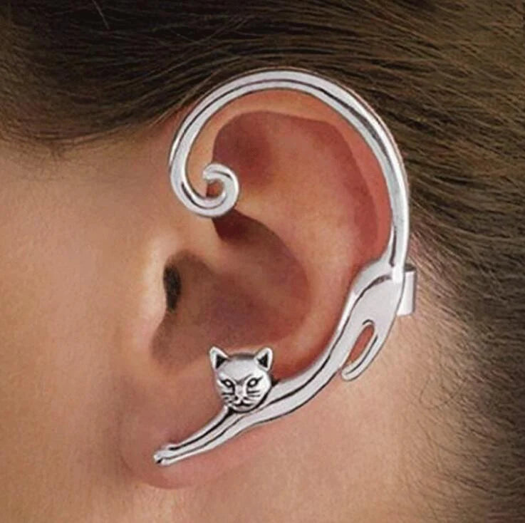 Silver earrings with moustache pendants | Gold