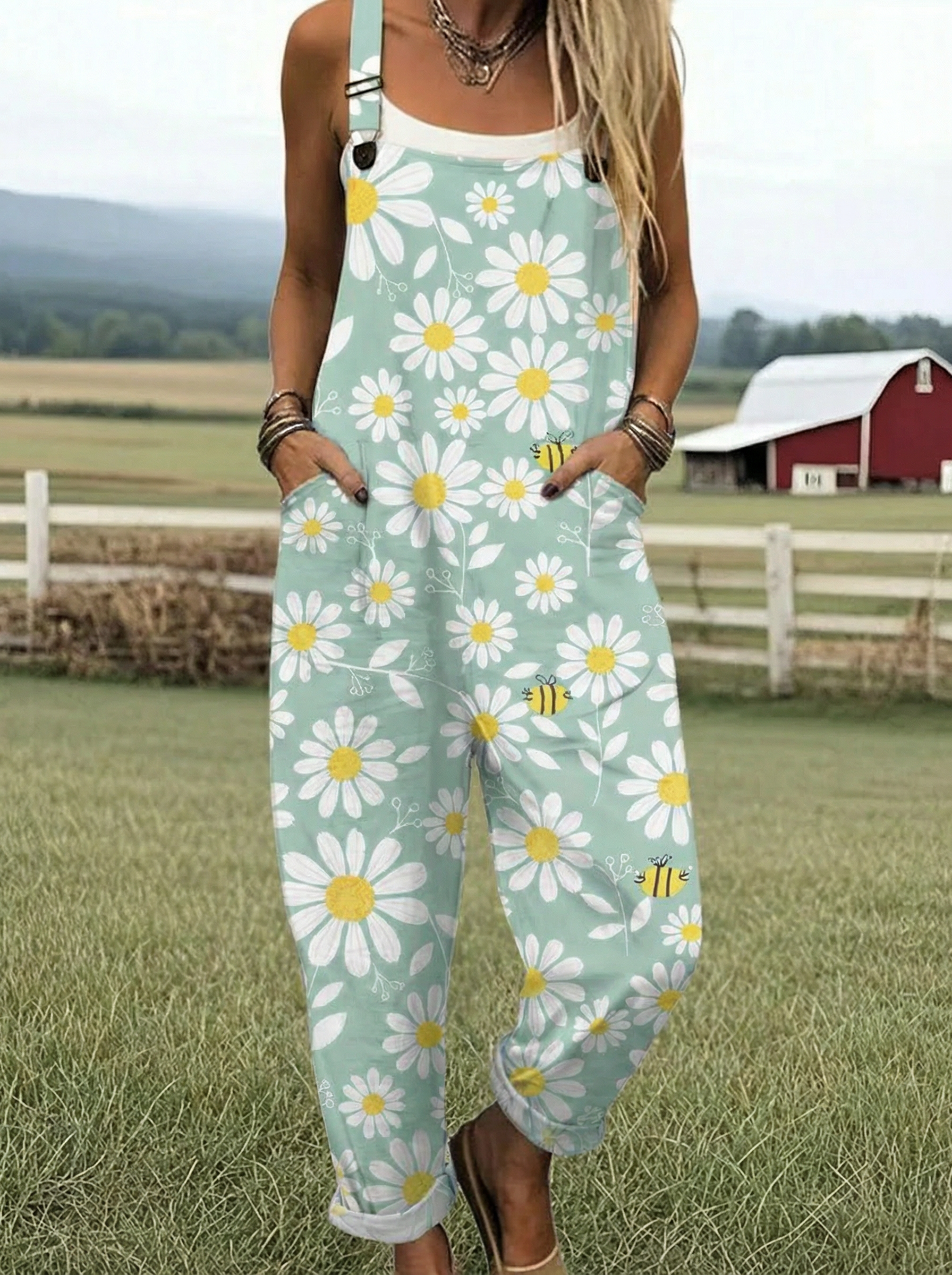 VB™ | Relaxed Fit Dungarees with Print