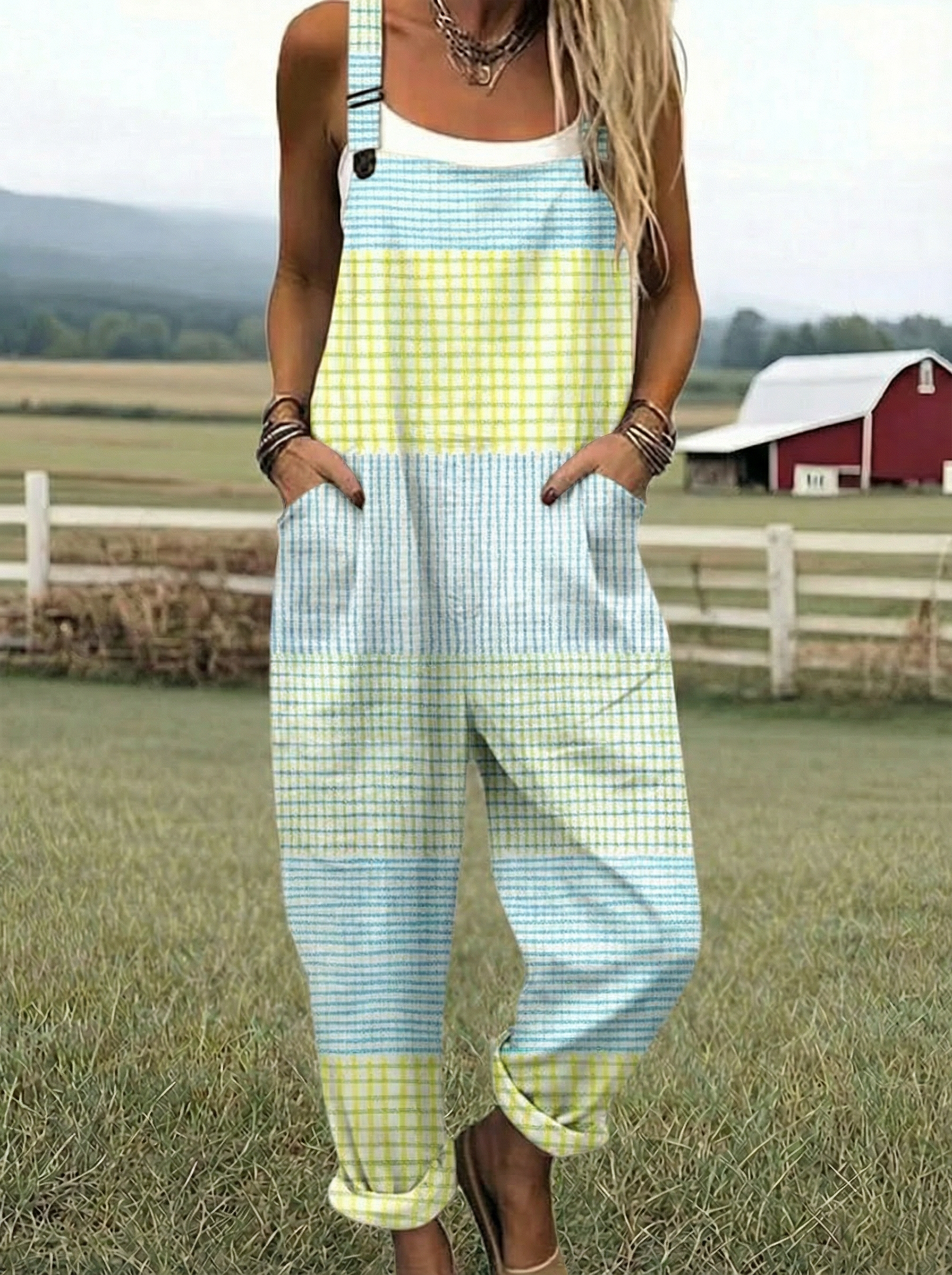 Peyton | Pastel Checked Jumpsuit