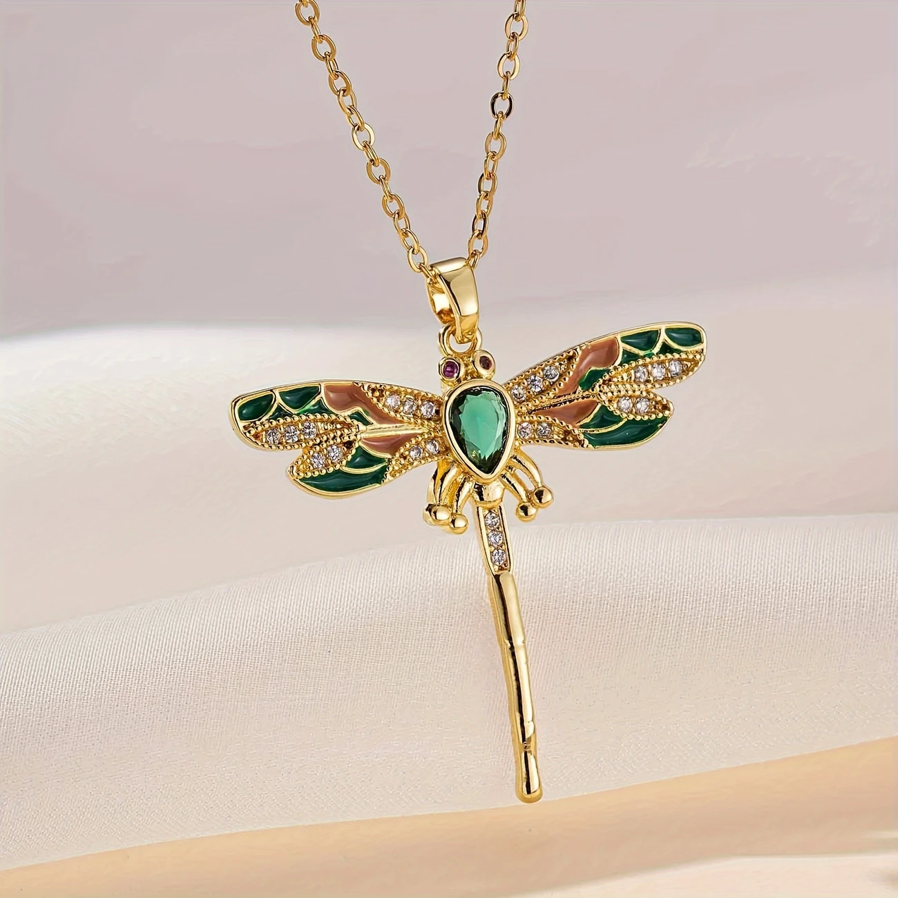 Glow-in-the-dark collar with green dragonfly