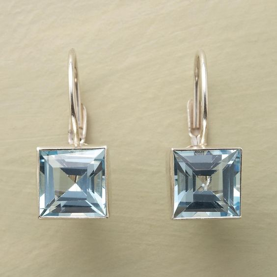 Timeless Earrings Made of Blue Glass Harvest