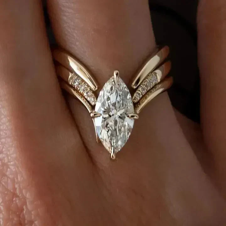 Gold Ring with Drop Crown