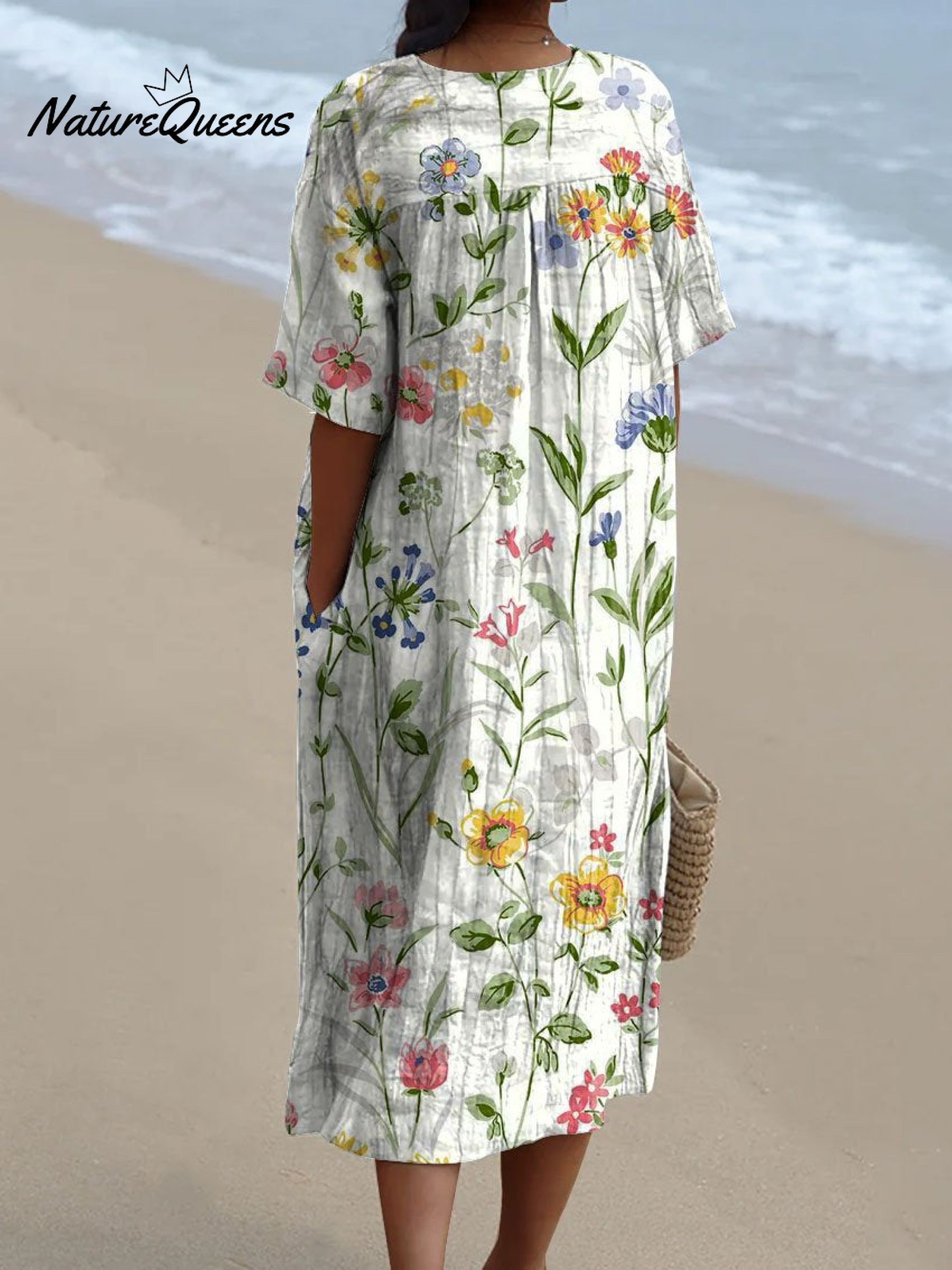 Women’s Vintage Floral Casual Flowing Dress