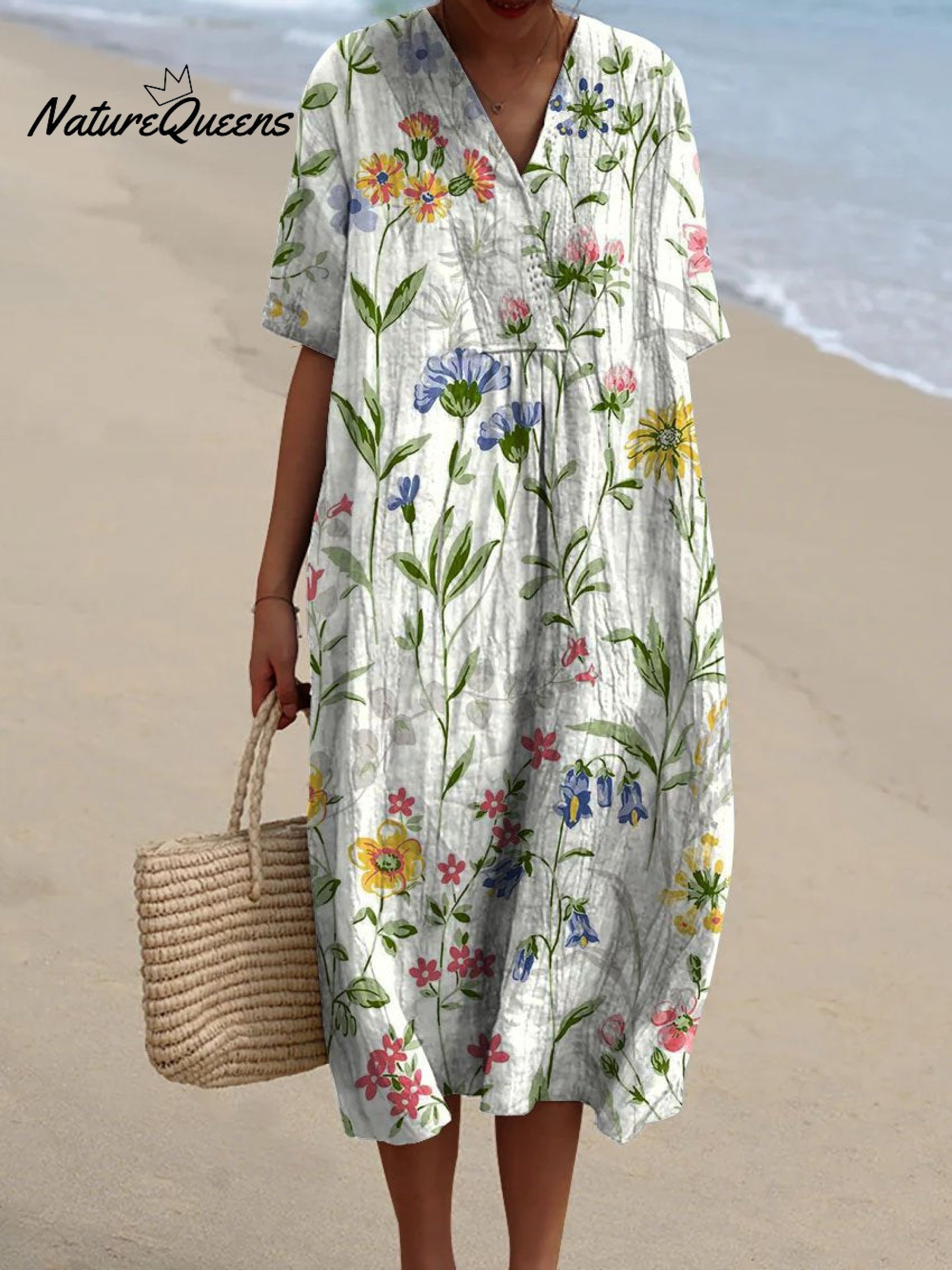 Women’s Vintage Floral Casual Flowing Dress