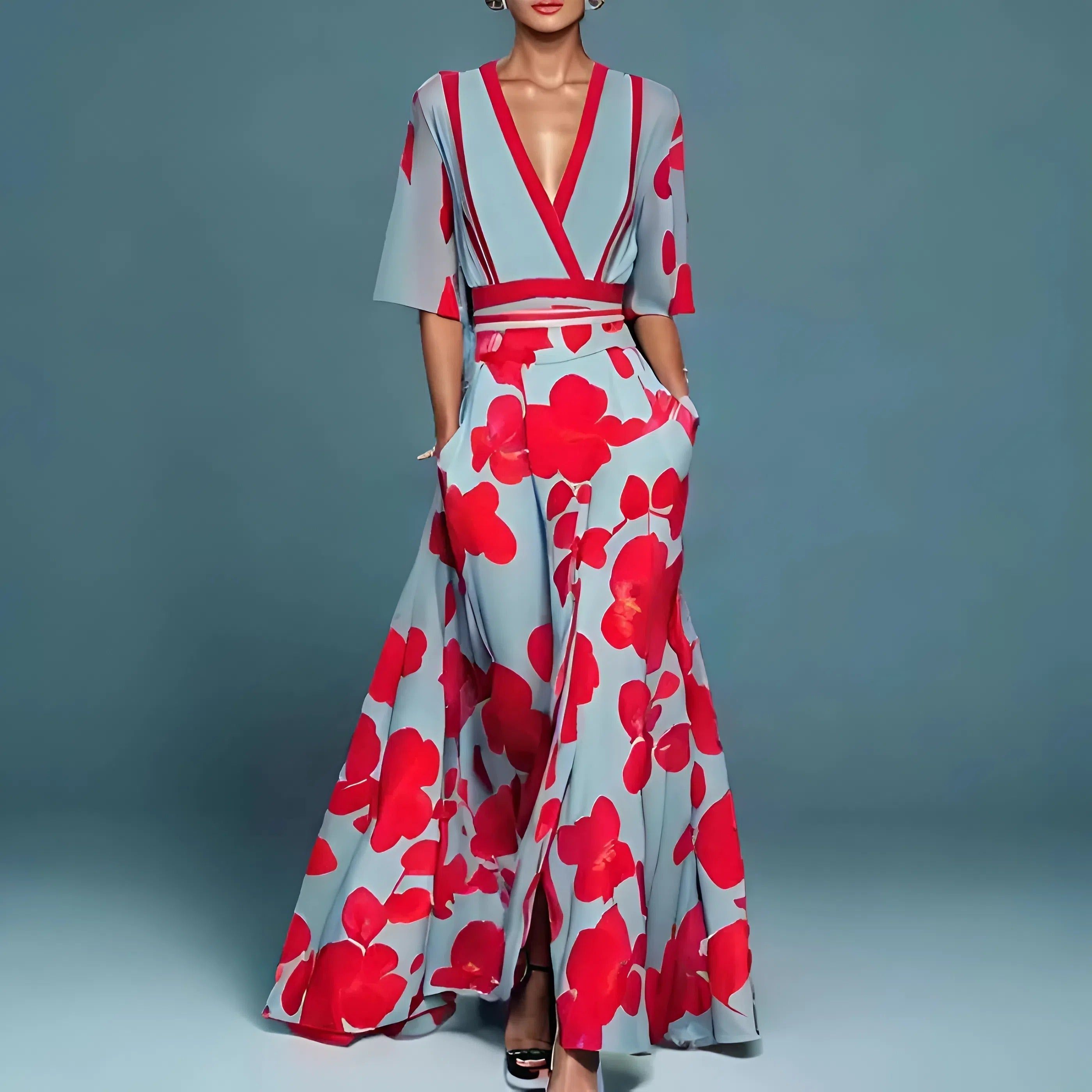Valeria™ | Maxi dress with floral print in a refined style