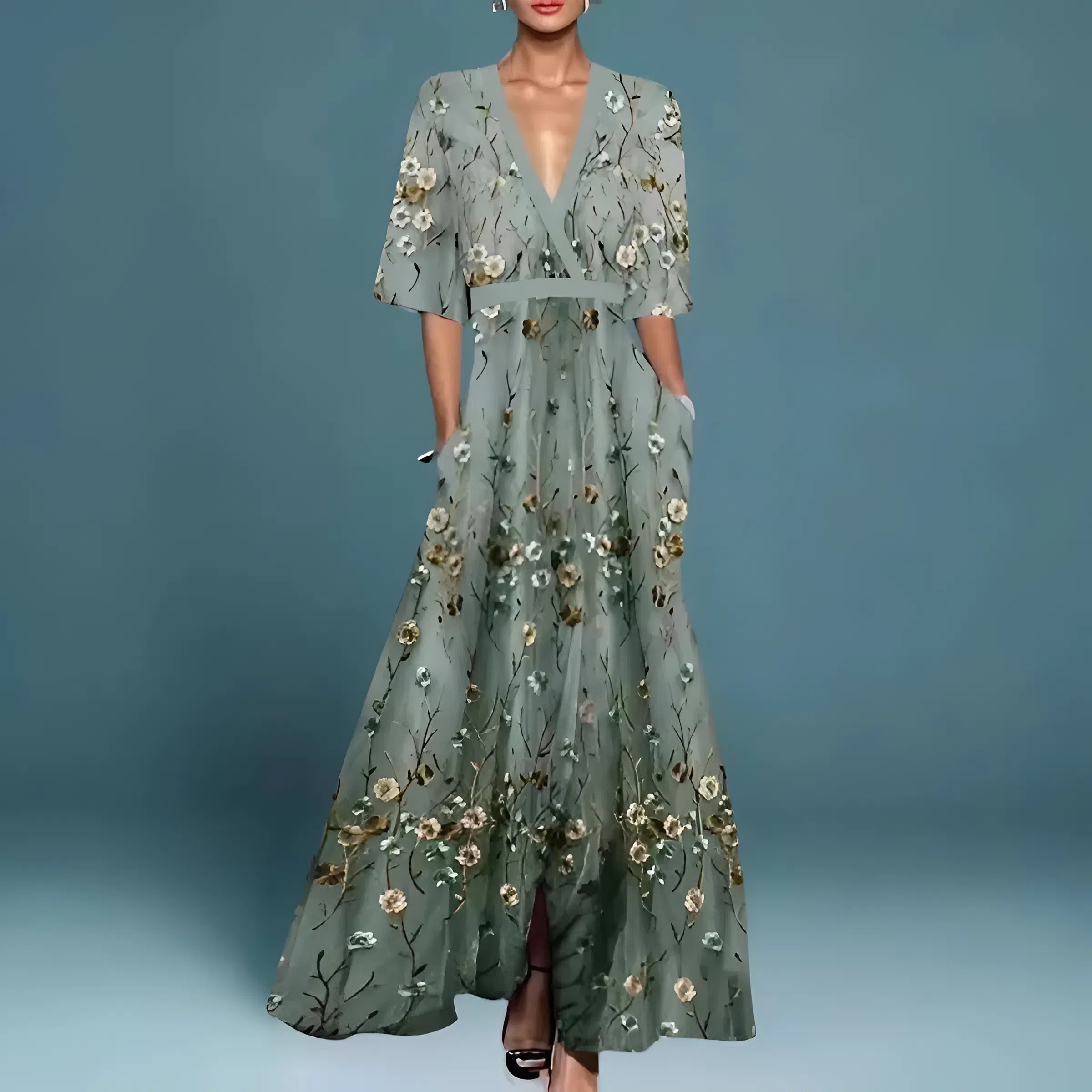 Valeria™ | Maxi dress with floral print in a refined style