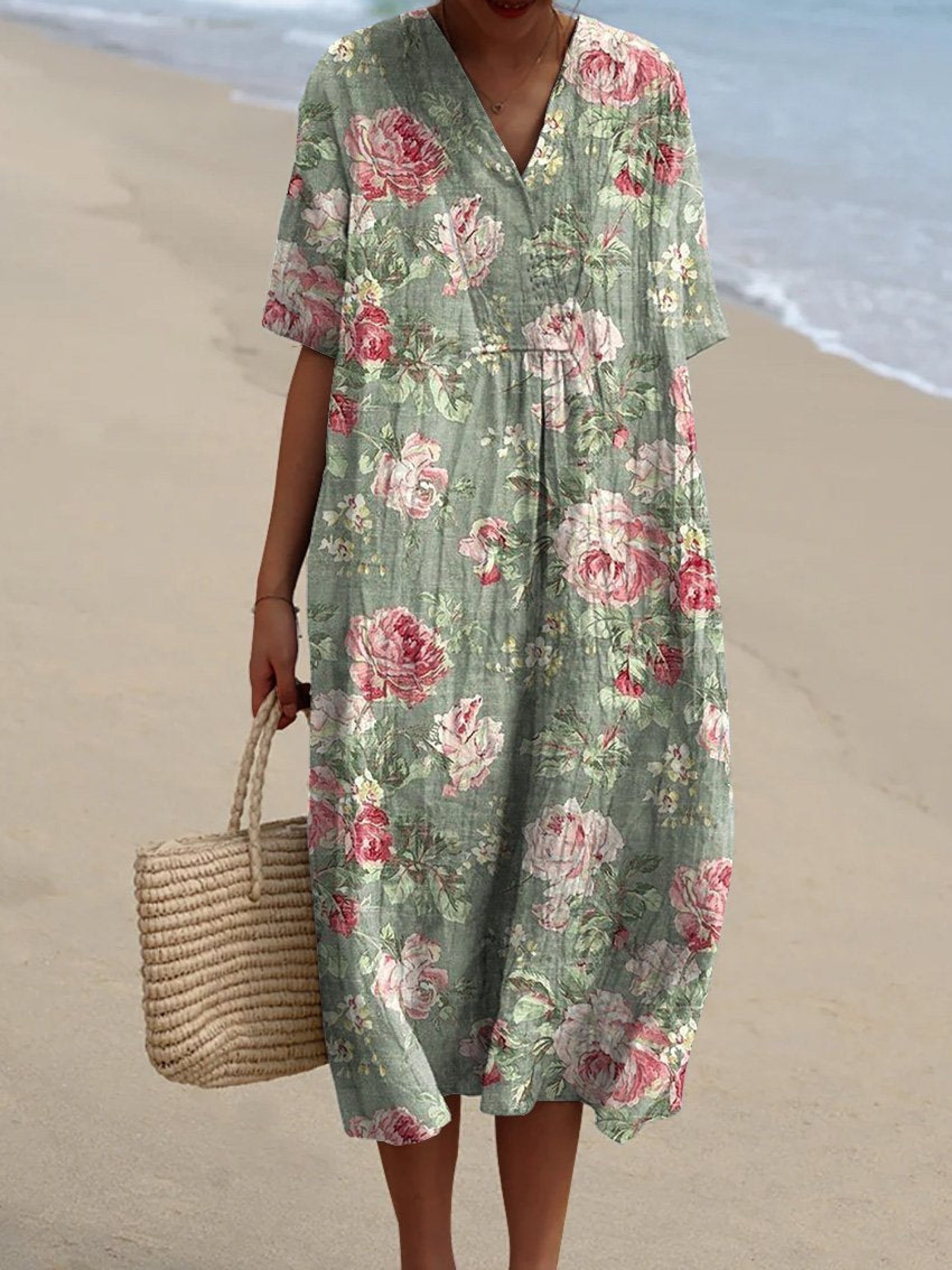 Lina™ Vintage Floral Dress